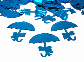 Blue Parasol Baby Shower Confetti